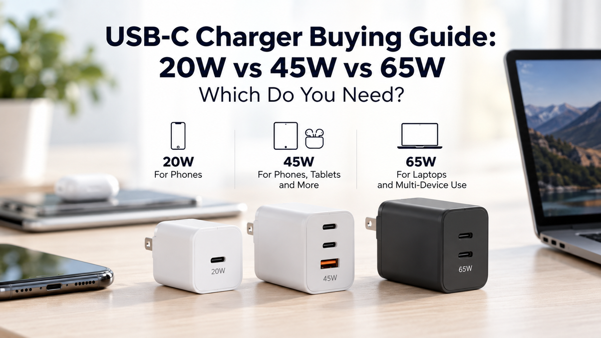 USB-C Charger Buying Guide: 20W vs 45W vs 65W — Which Do You Need?
