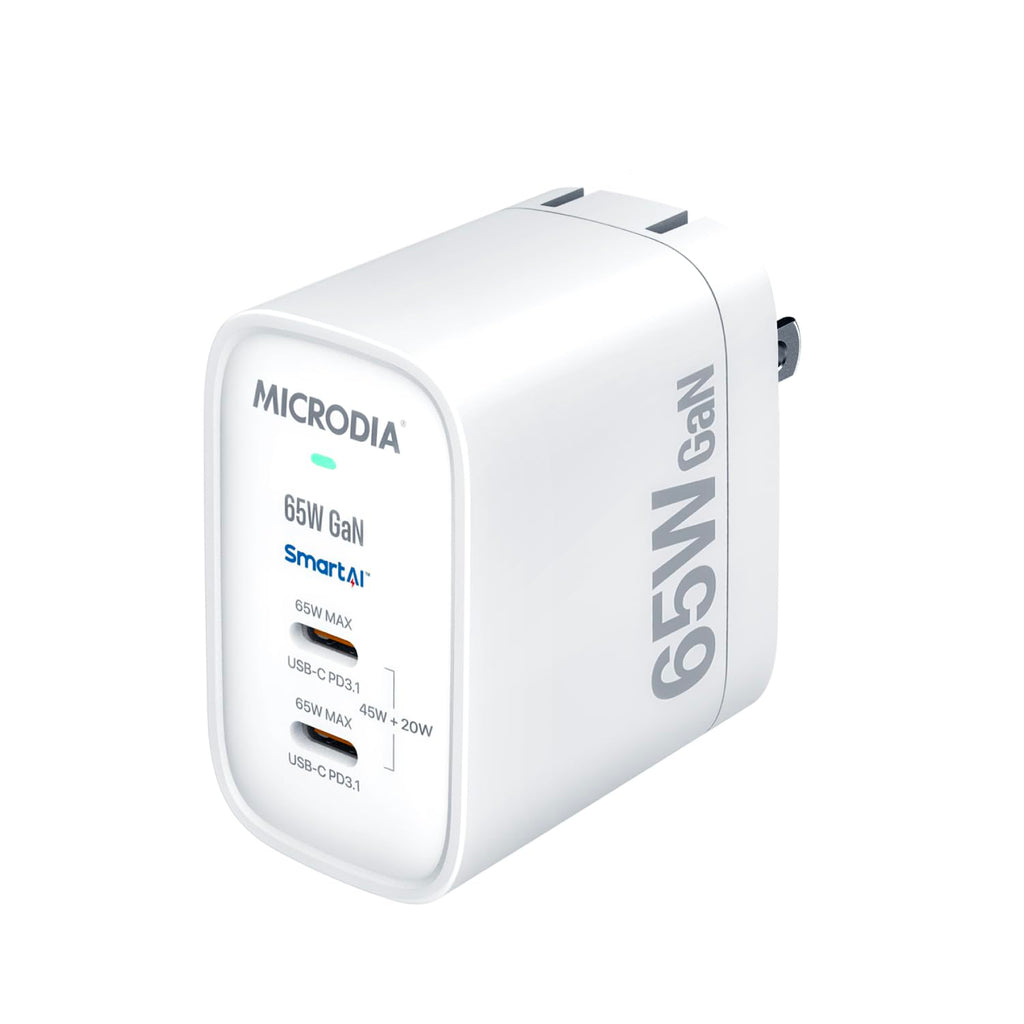 65W GaN Dual USB-C Fast Wall Charger