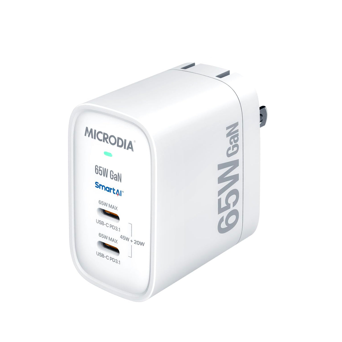 65W GaN Dual USB-C Fast Wall Charger
