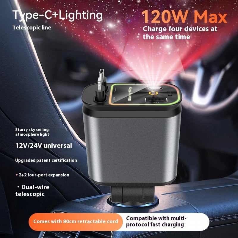 4-in-1 Retractable Car Charger
