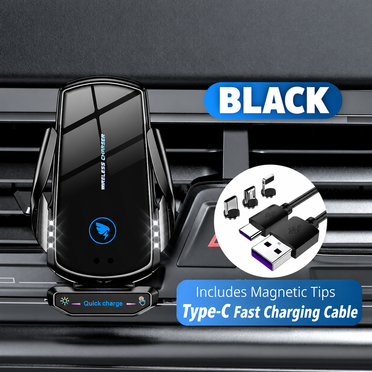 A18 Auto-Sensing Wireless Car Charger & Phone Mount
