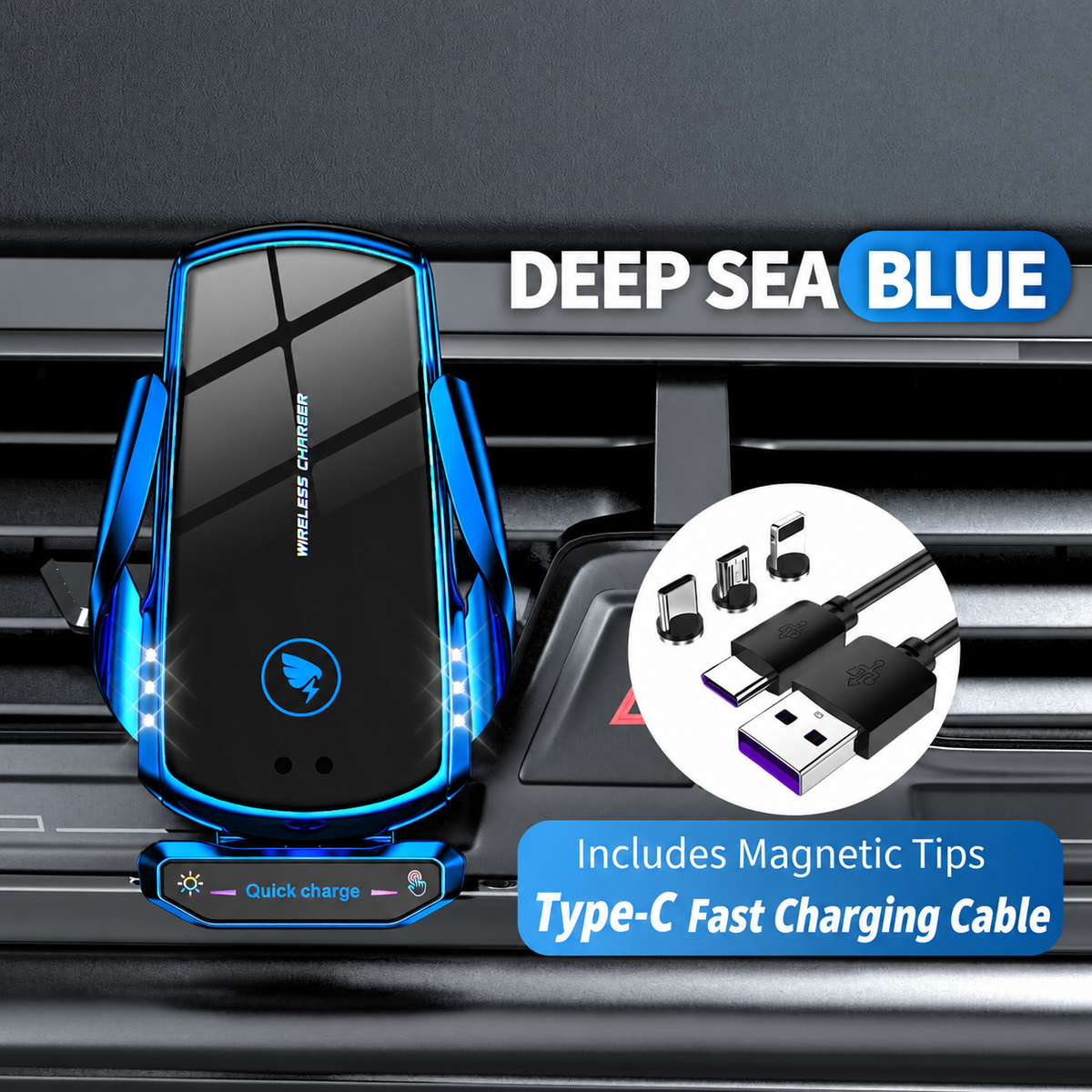 A18 Auto-Sensing Wireless Car Charger & Phone Mount