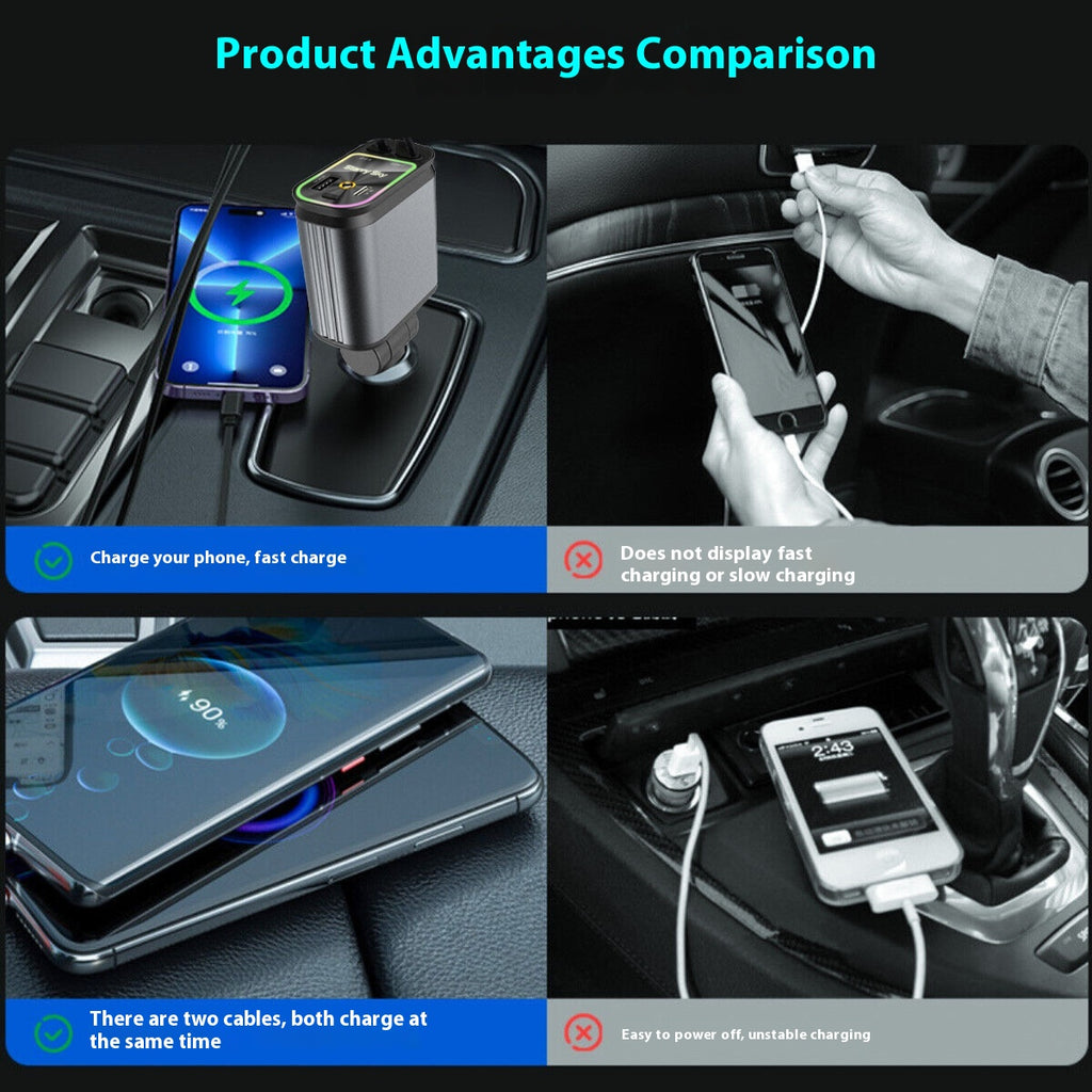 4-in-1 Retractable Car Charger